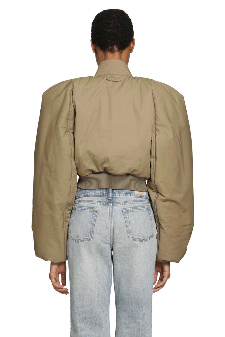 MCQUEEN Cropped Bomber Jacket woman