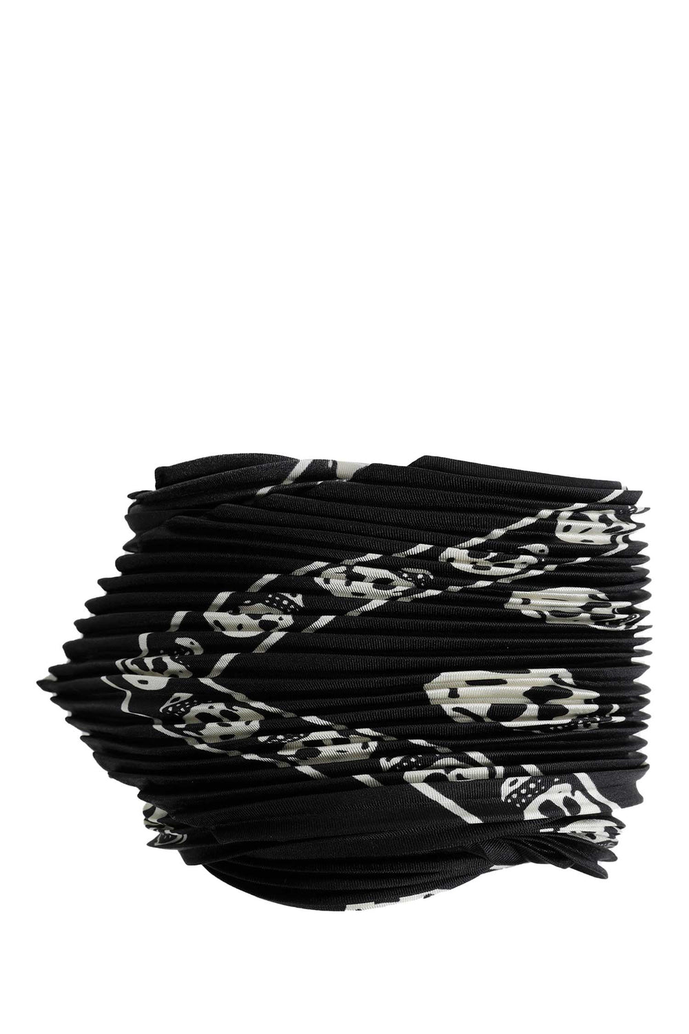 MCQUEEN Pleated Skull Scarf woman