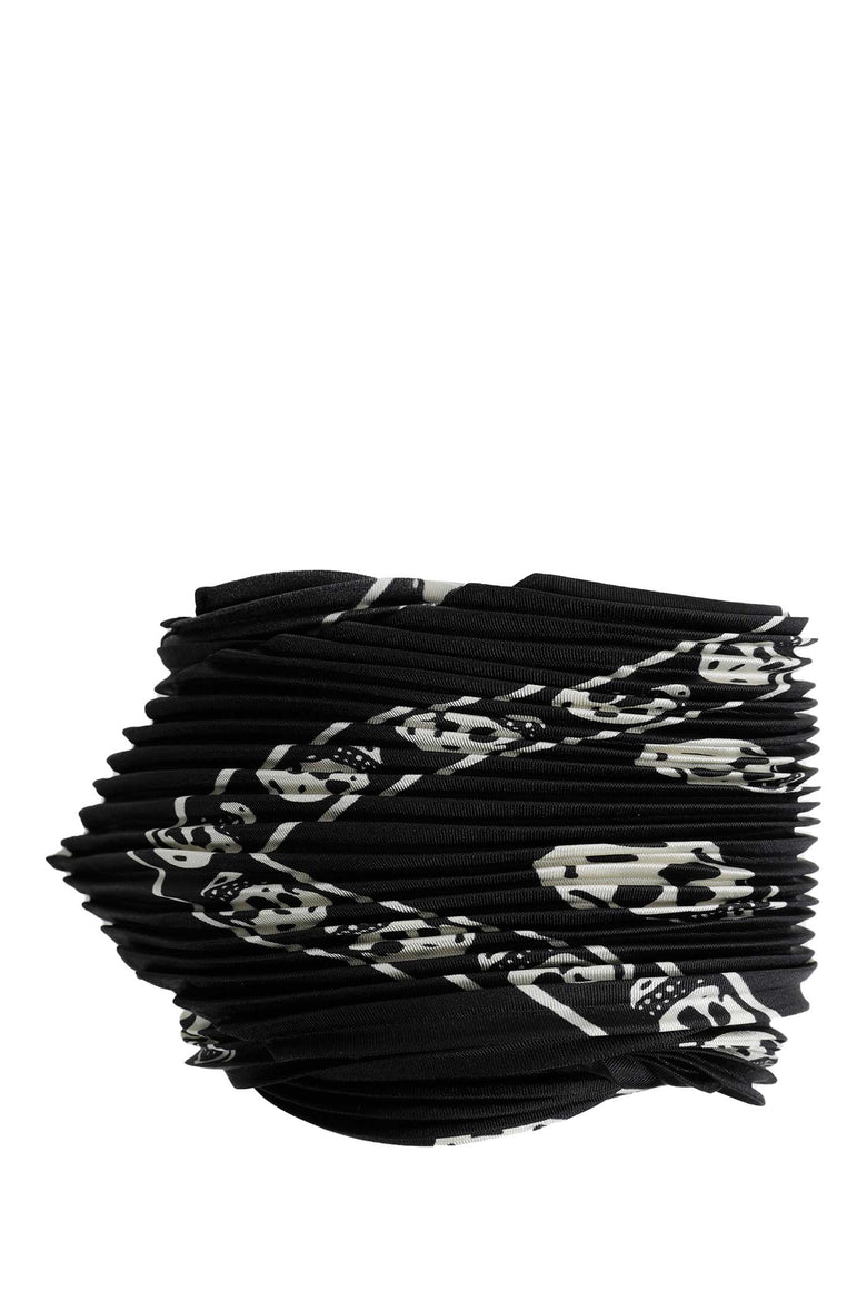 MCQUEEN Pleated Skull Scarf woman