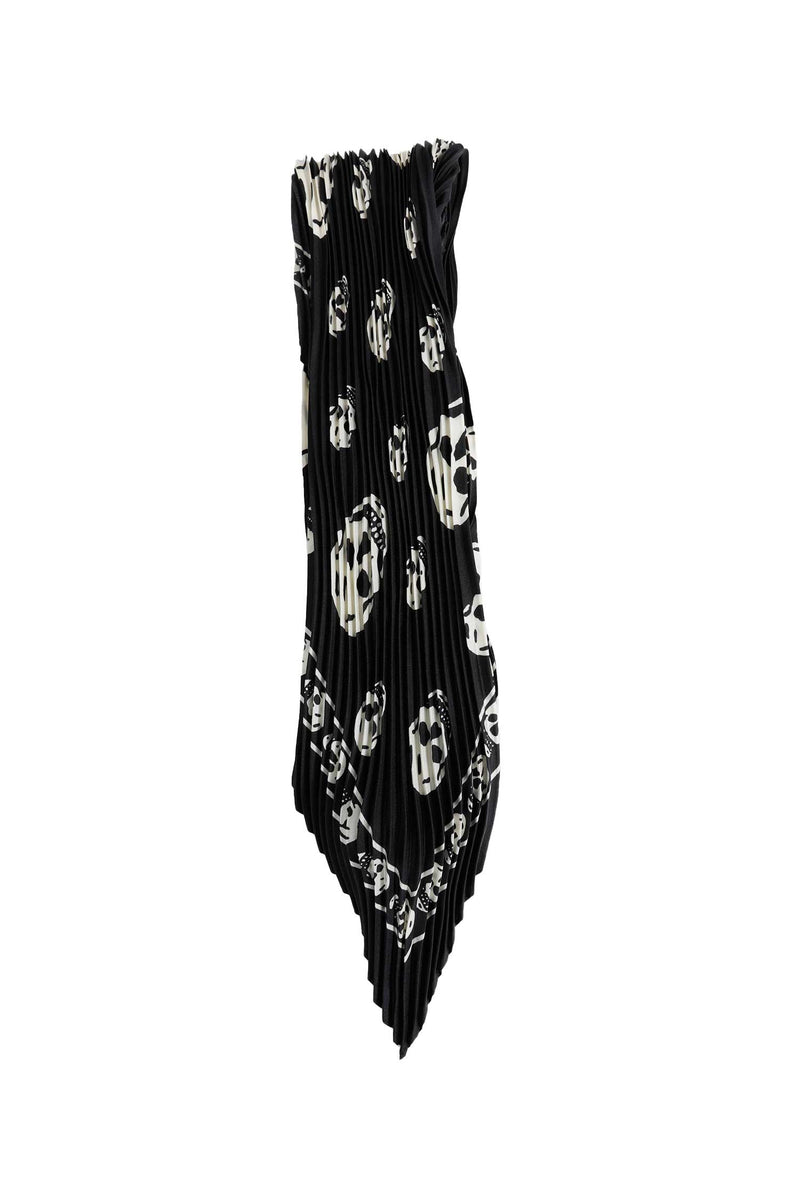 MCQUEEN Pleated Skull Scarf woman
