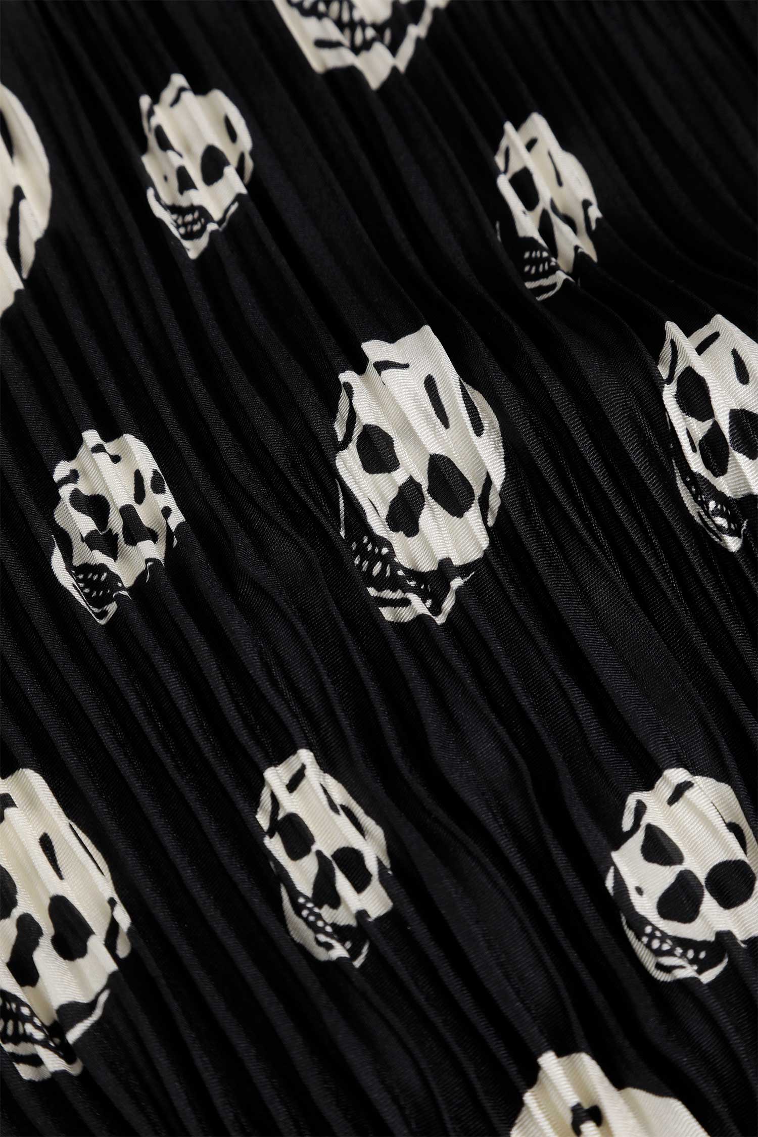 MCQUEEN Pleated Skull Scarf woman
