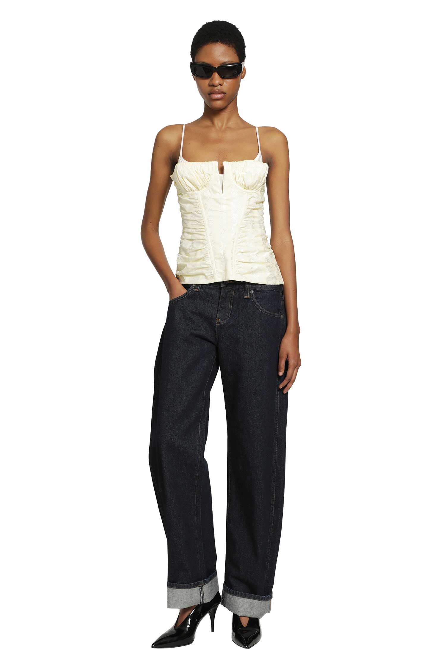 MCQUEEN Floral Jacquard Corset woman