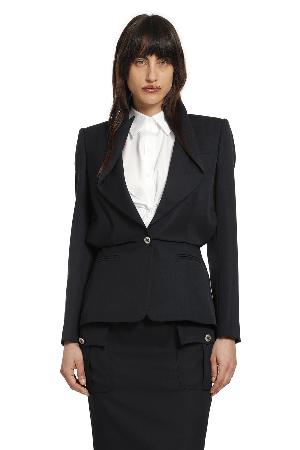 MCQUEEN Folded Lapel Blazer woman