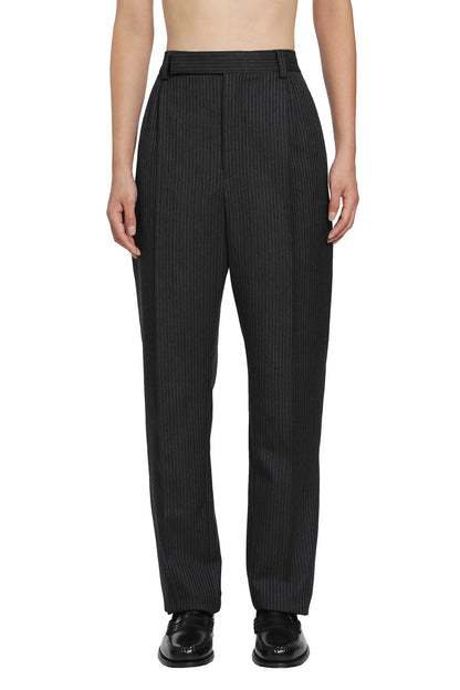 Striped Herringbone Wool Tapered Trousers