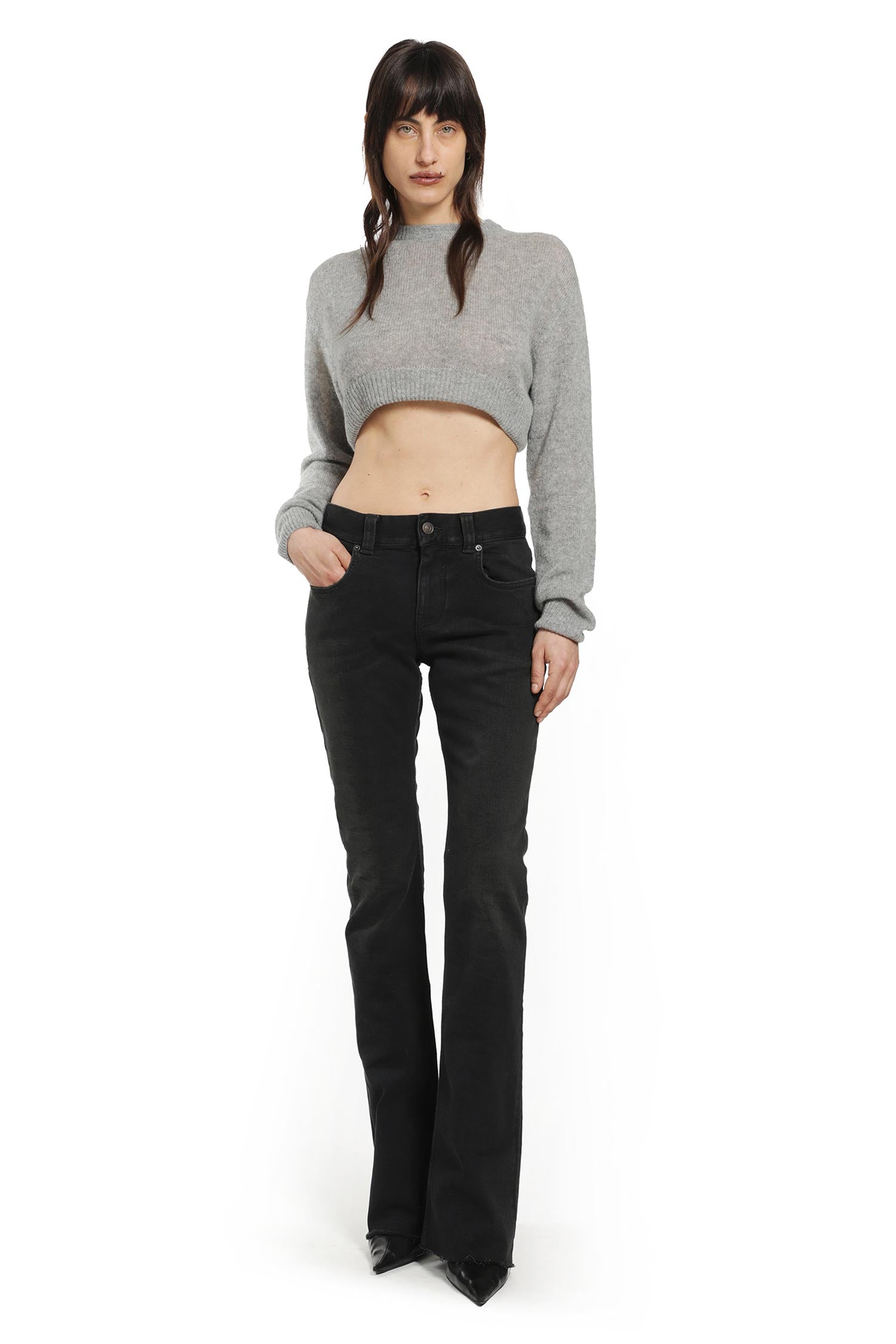Cropped Crewneck Sweater