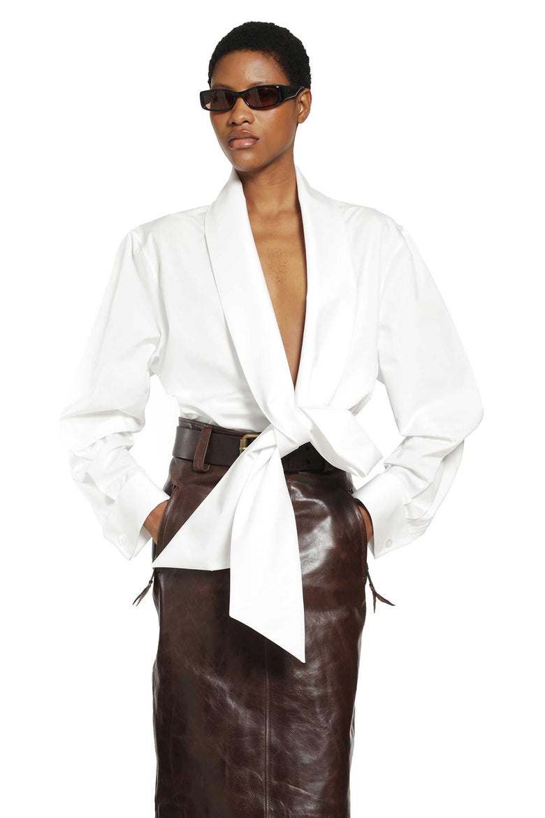 SAINT LAURENT Lavallière Shirt in Cotton Poplin woman