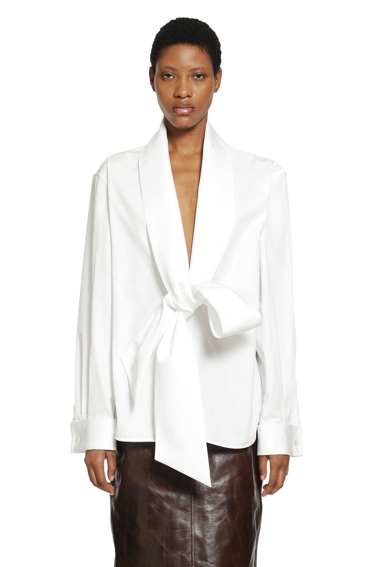 
              SAINT LAURENT Lavallière Shirt in Cotton Poplin woman
            