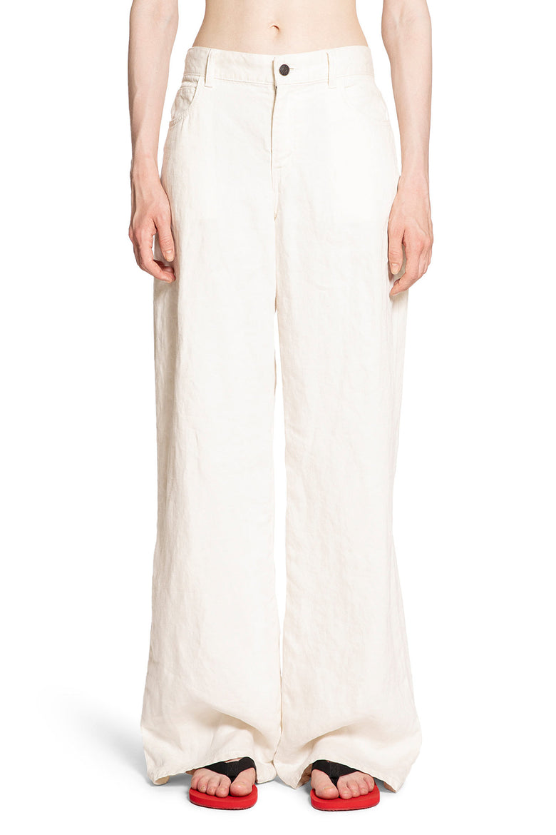 THE ROW WOMAN OFF-WHITE TROUSERS