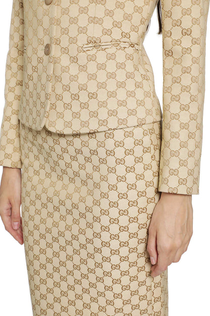 GG Cotton Canvas Midi Skirt