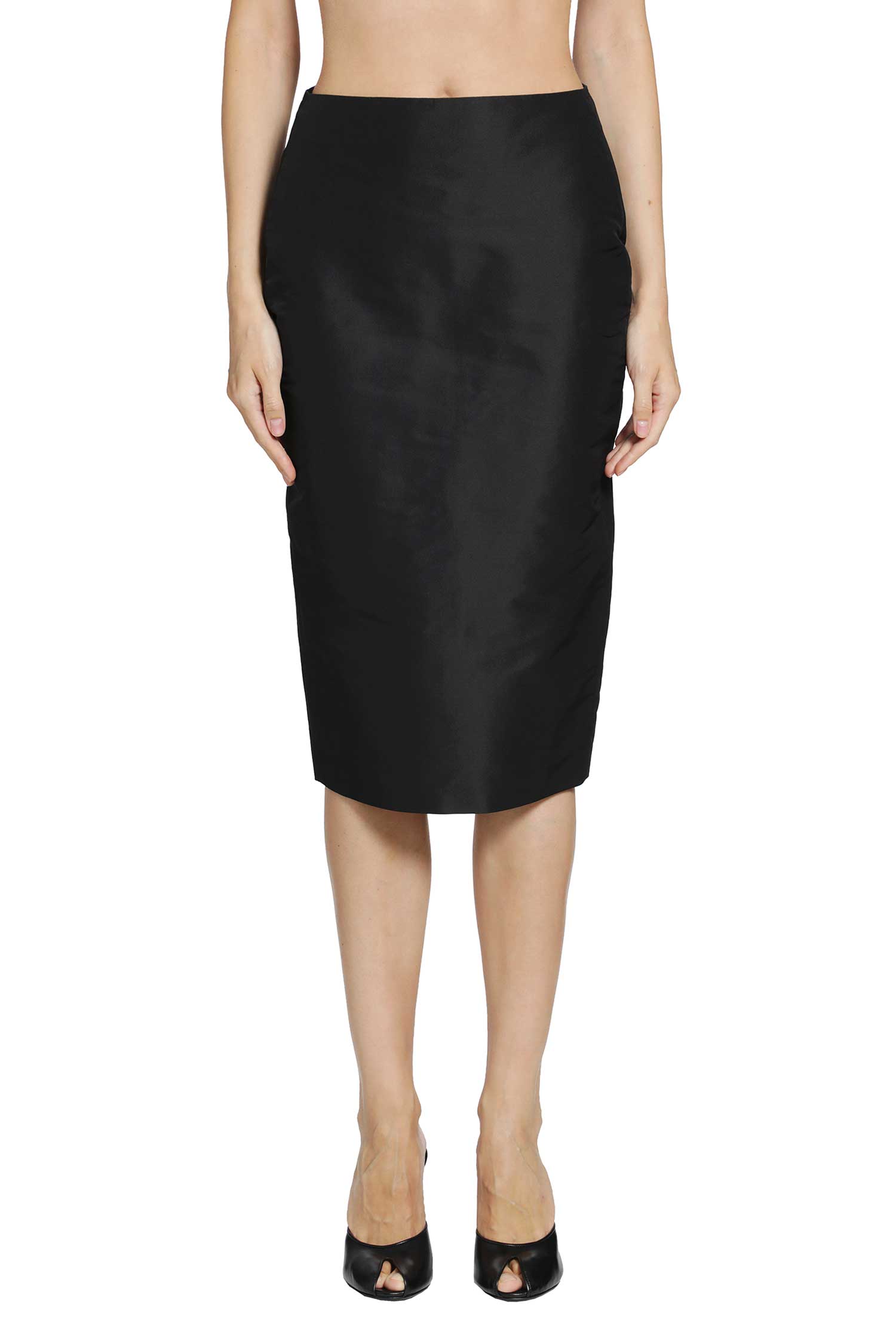 Fine Silk Faille Midi Skirt