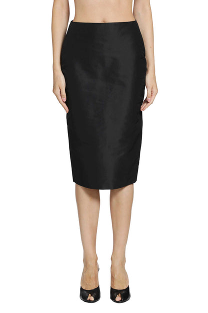 Fine Silk Faille Midi Skirt