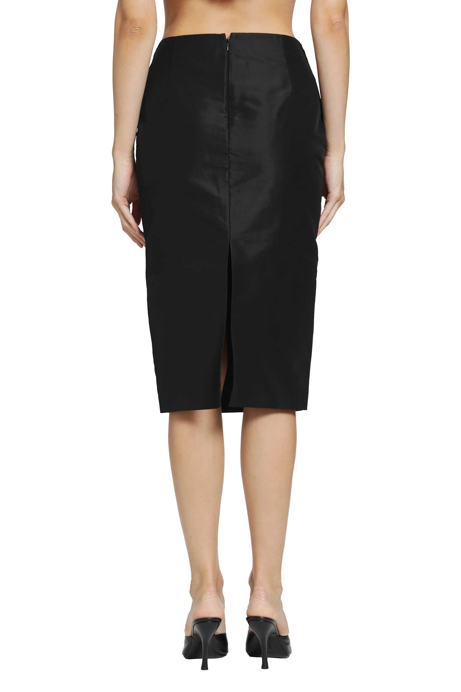 GUCCI Fine Silk Faille Midi Skirt woman