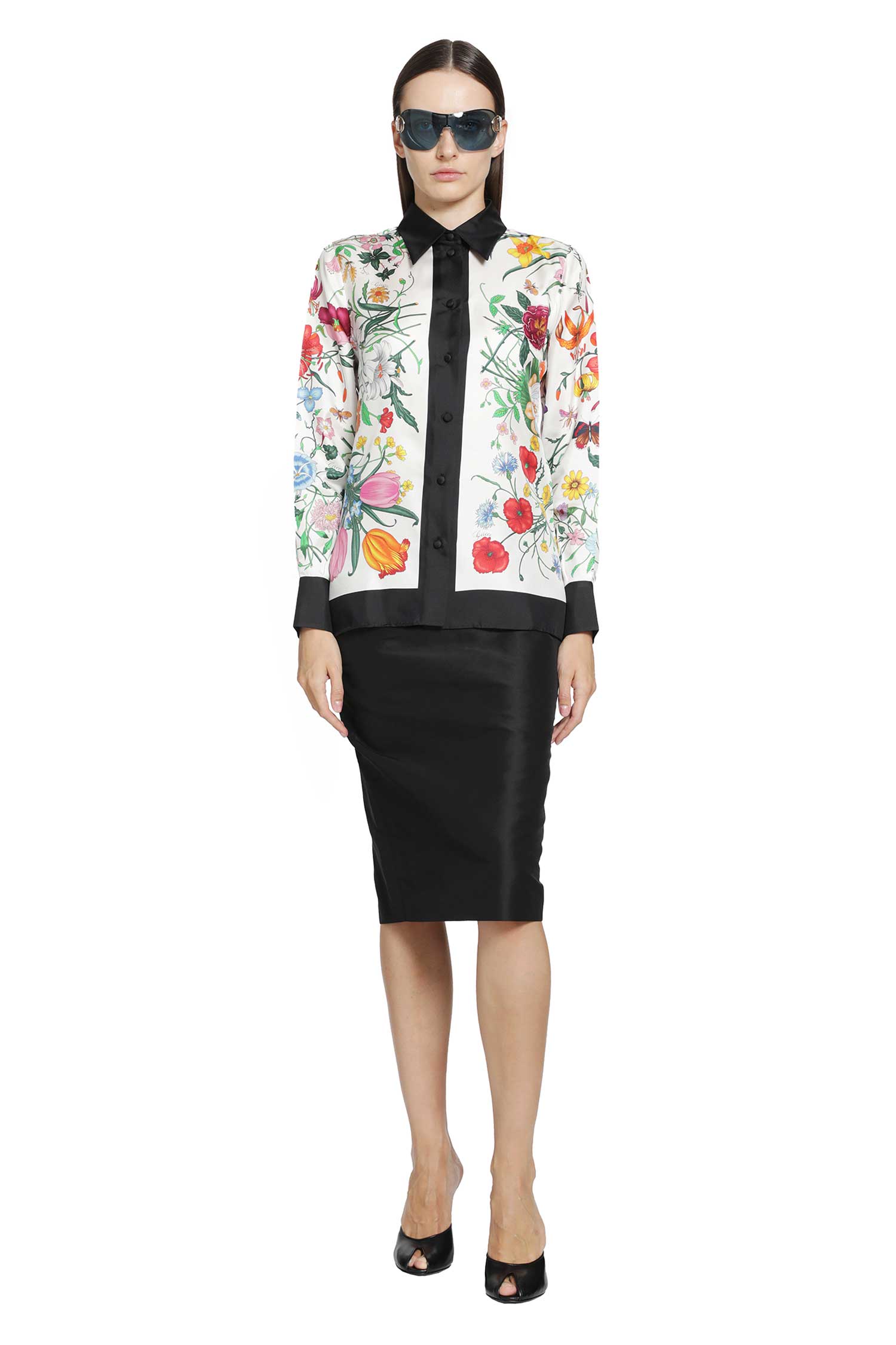 Fine Silk Faille Midi Skirt
