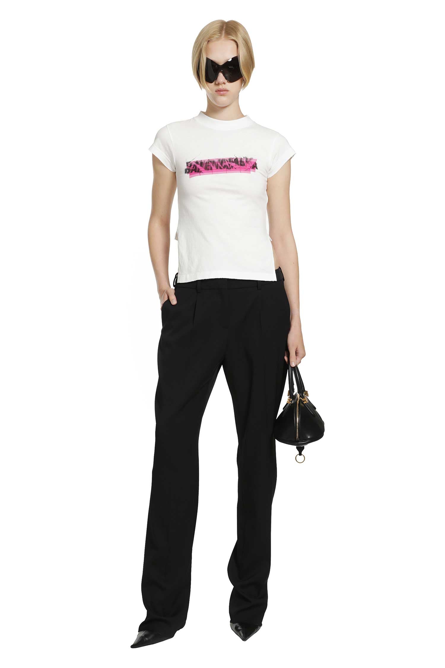 BALENCIAGA Spray Chopped Back T-Shirt woman
