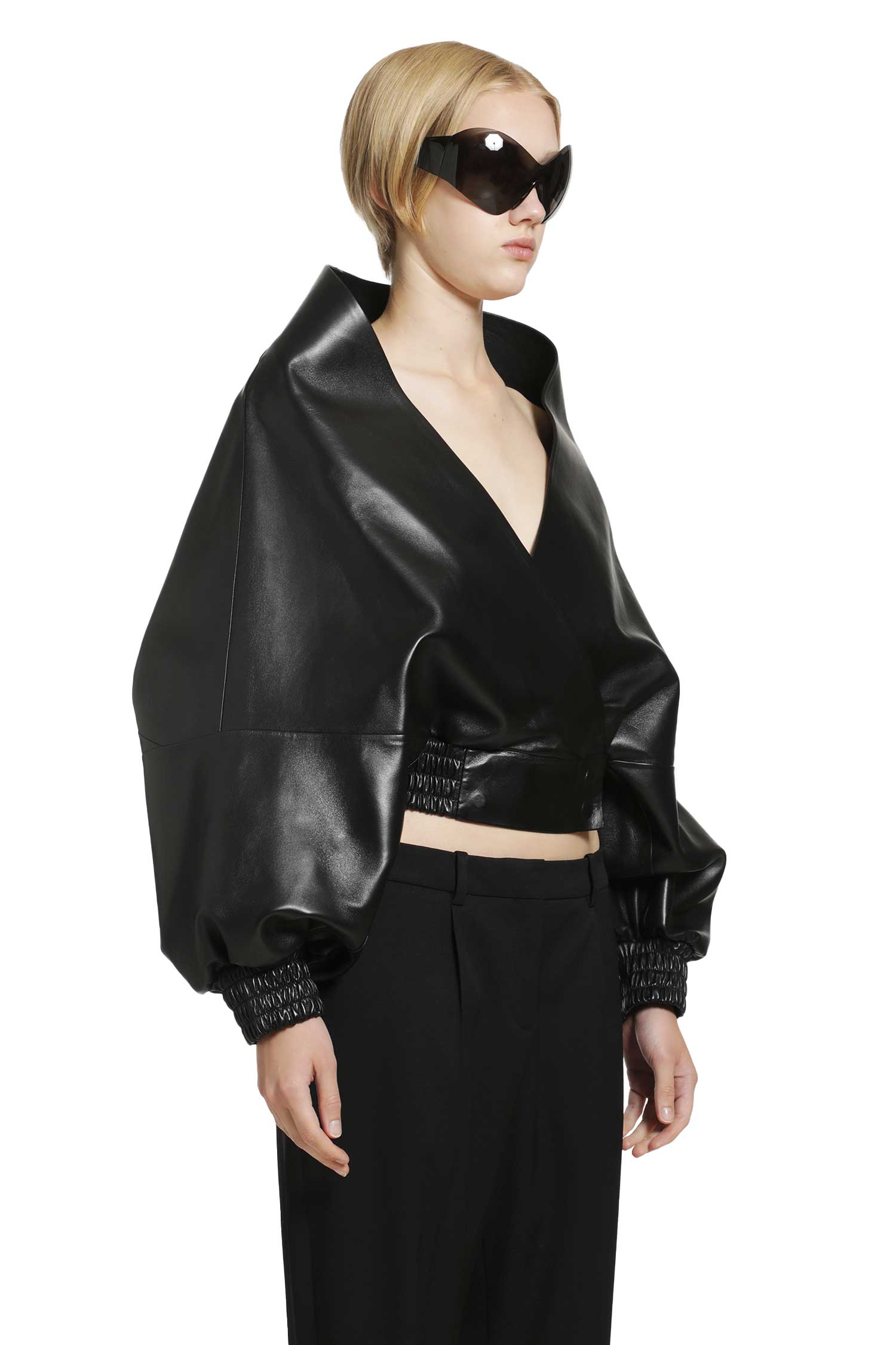 BALENCIAGA Wrap Jacket in Smooth Light Lambskin woman