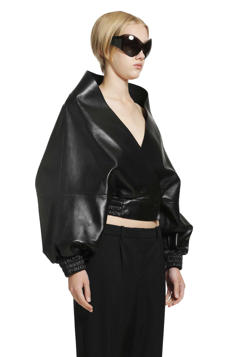 
              BALENCIAGA Wrap Jacket in Smooth Light Lambskin woman
            