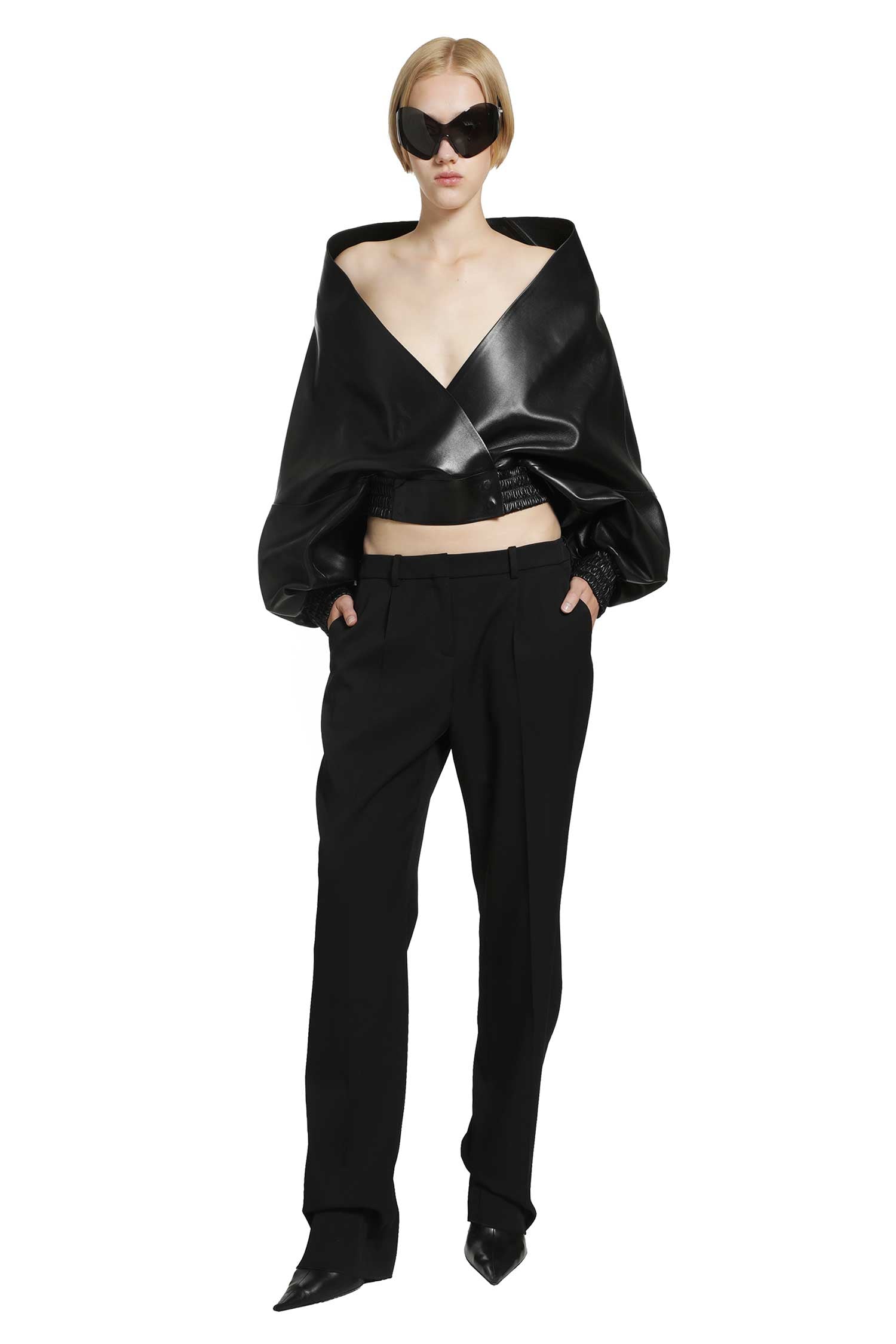 BALENCIAGA Wrap Jacket in Smooth Light Lambskin woman