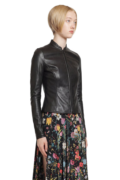 Light Stretch Leather Zip Jacket