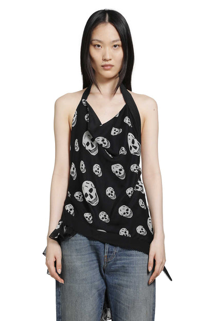 Skull Print Asymmetric Top