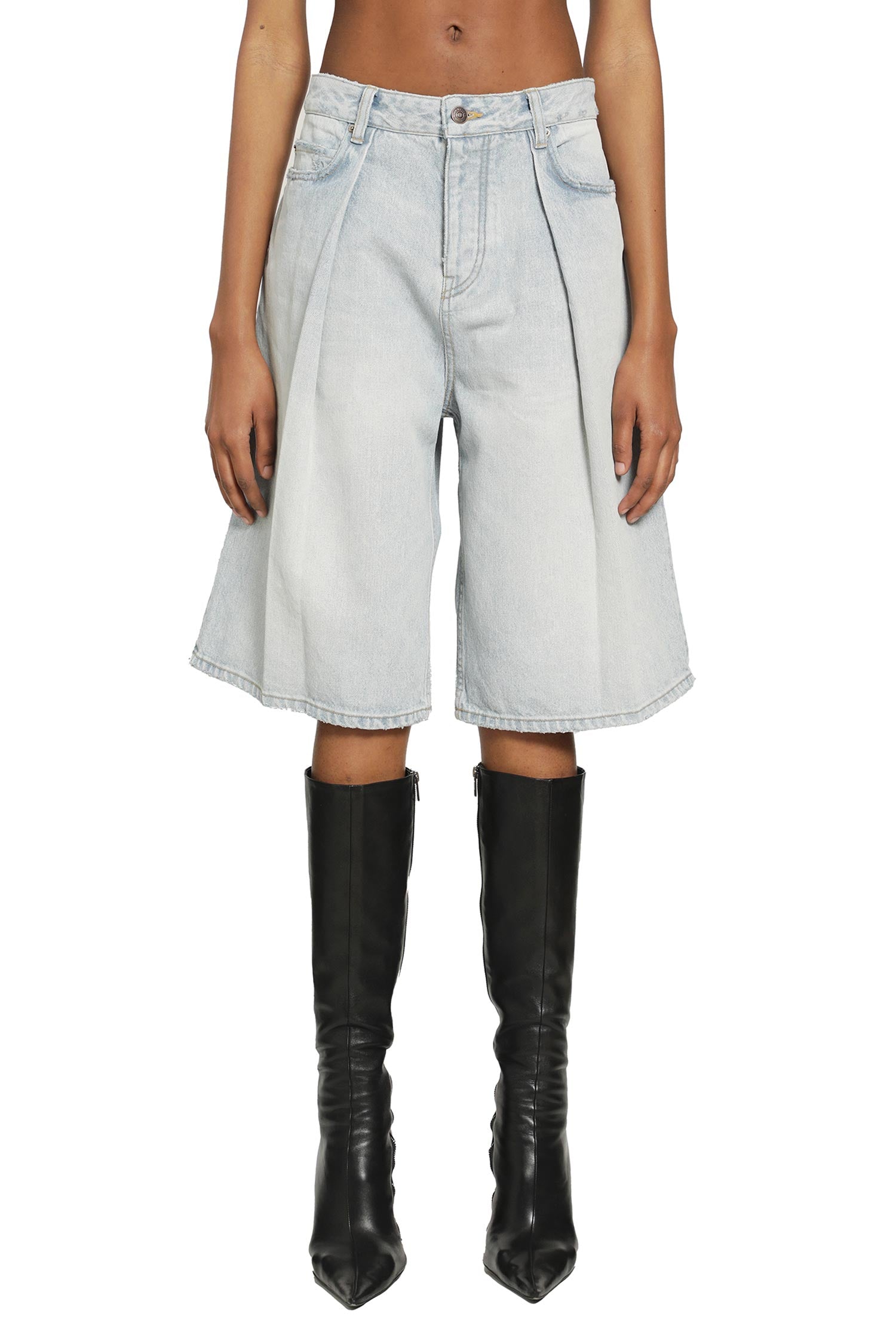 BALENCIAGA Pleated Denim Shorts woman