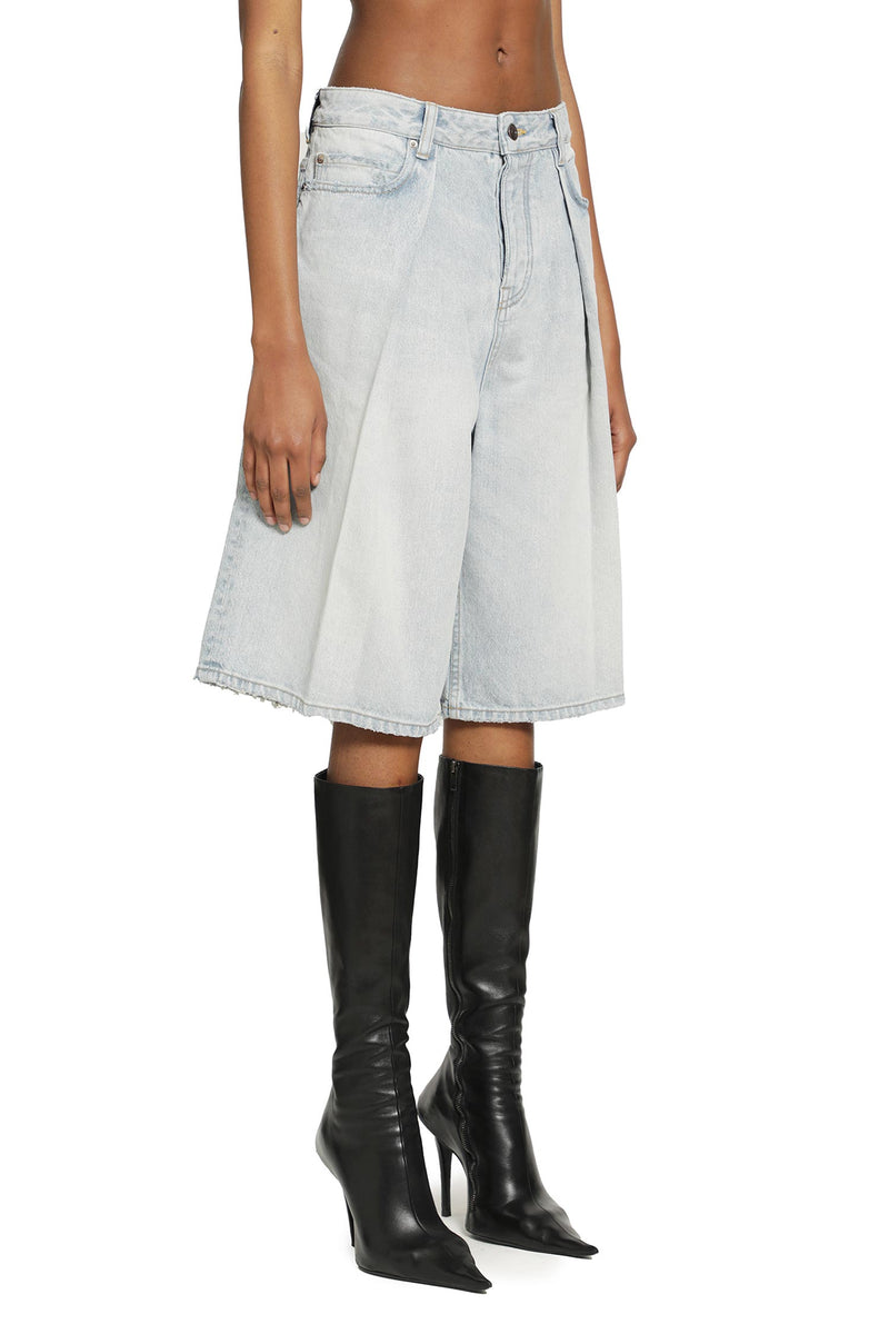 BALENCIAGA Pleated Denim Shorts woman