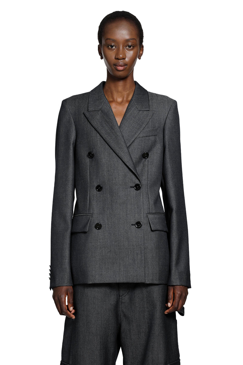BALENCIAGA Wool Denim Twill Double-Breasted Blazer woman
