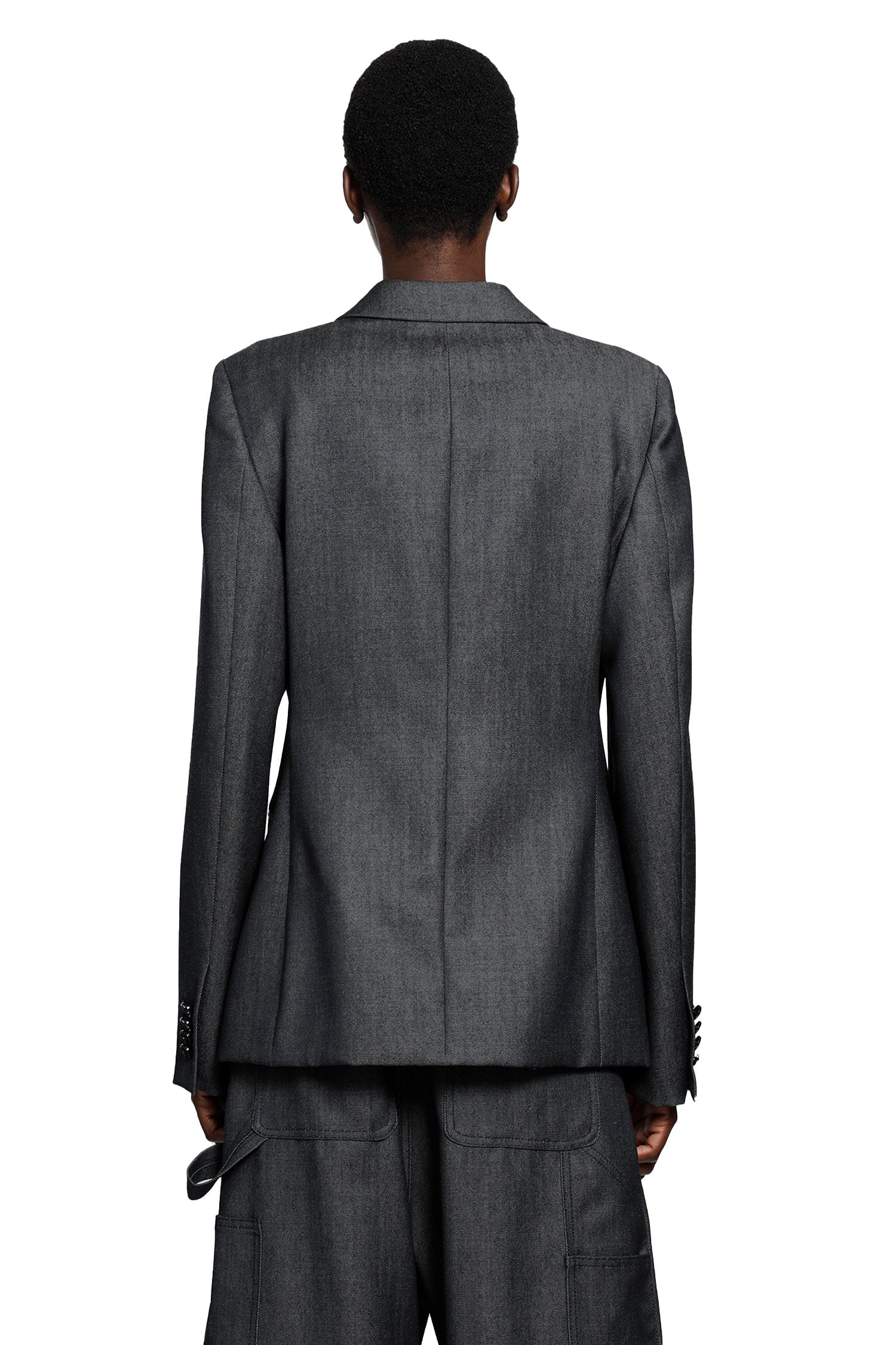 BALENCIAGA Wool Denim Twill Double-Breasted Blazer woman