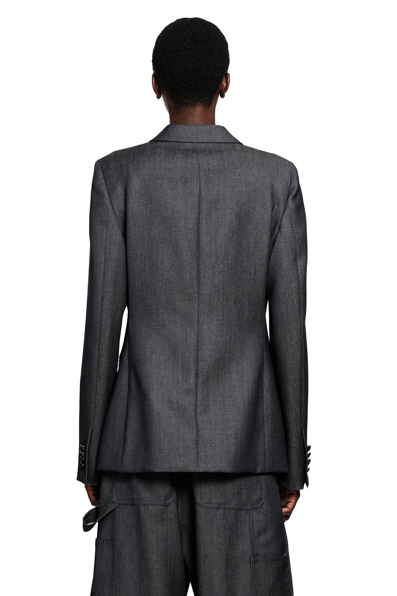 BALENCIAGA Wool Denim Twill Double-Breasted Blazer woman
