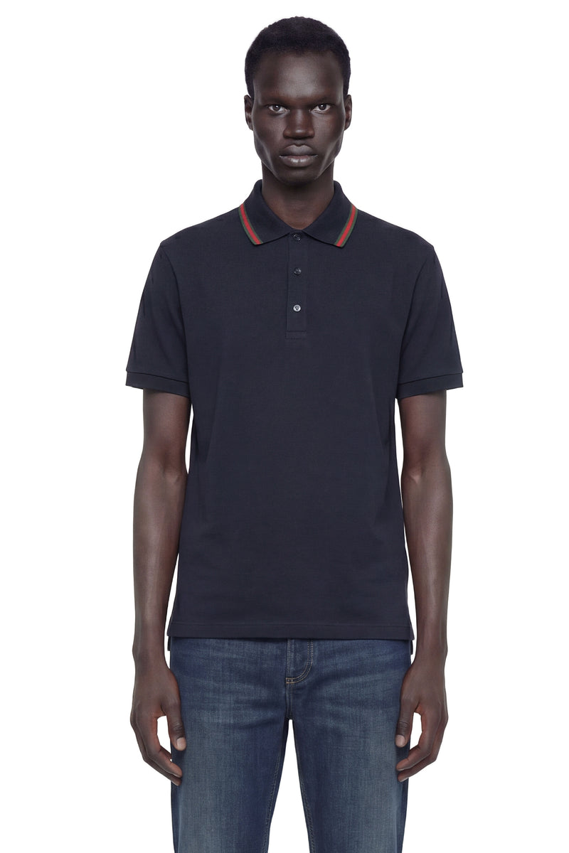 GUCCI Cotton Jersey Piqué Polo Shirt man