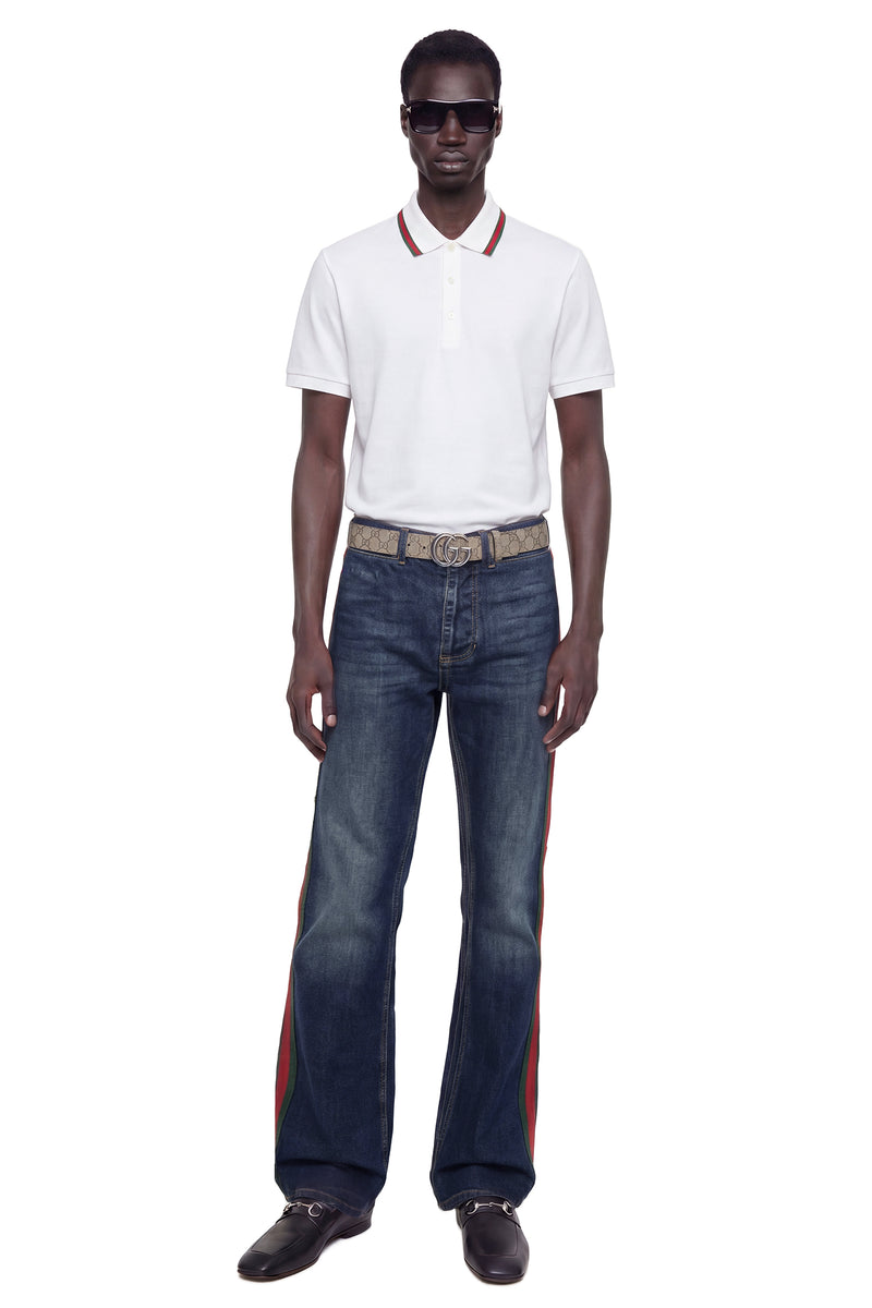 GUCCI Cotton Jersey Piqué Polo Shirt man