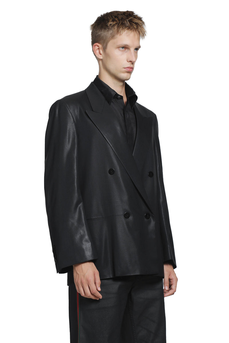 GUCCI Chintzed Wool Double-Breasted Blazer man