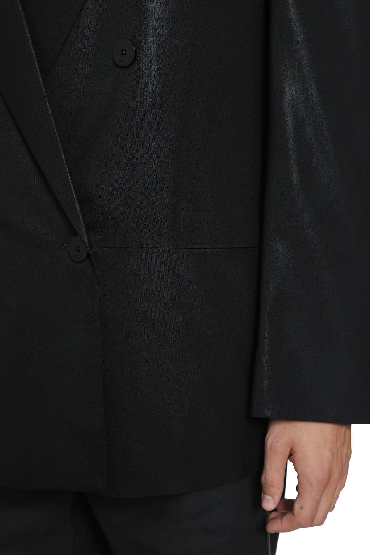 GUCCI Chintzed Wool Double-Breasted Blazer man