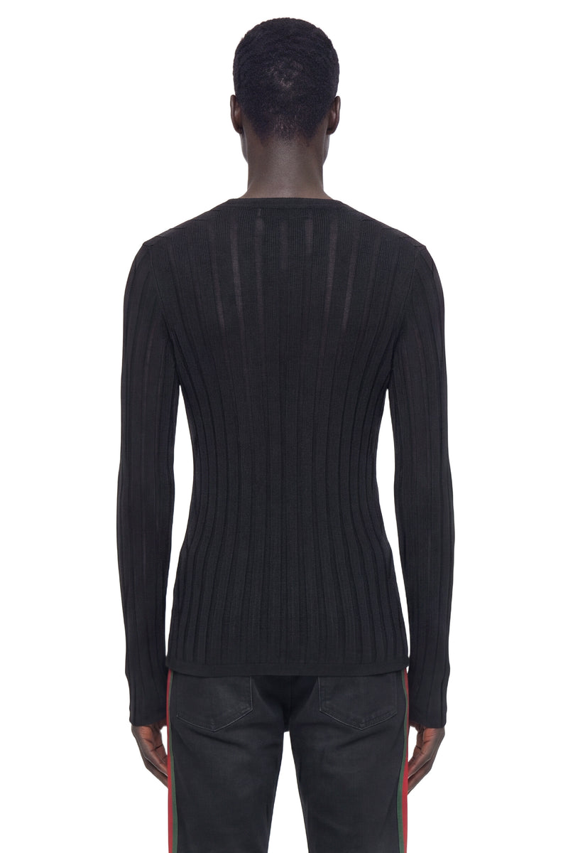 GUCCI Semi-Sheer V-Neck Jumper man