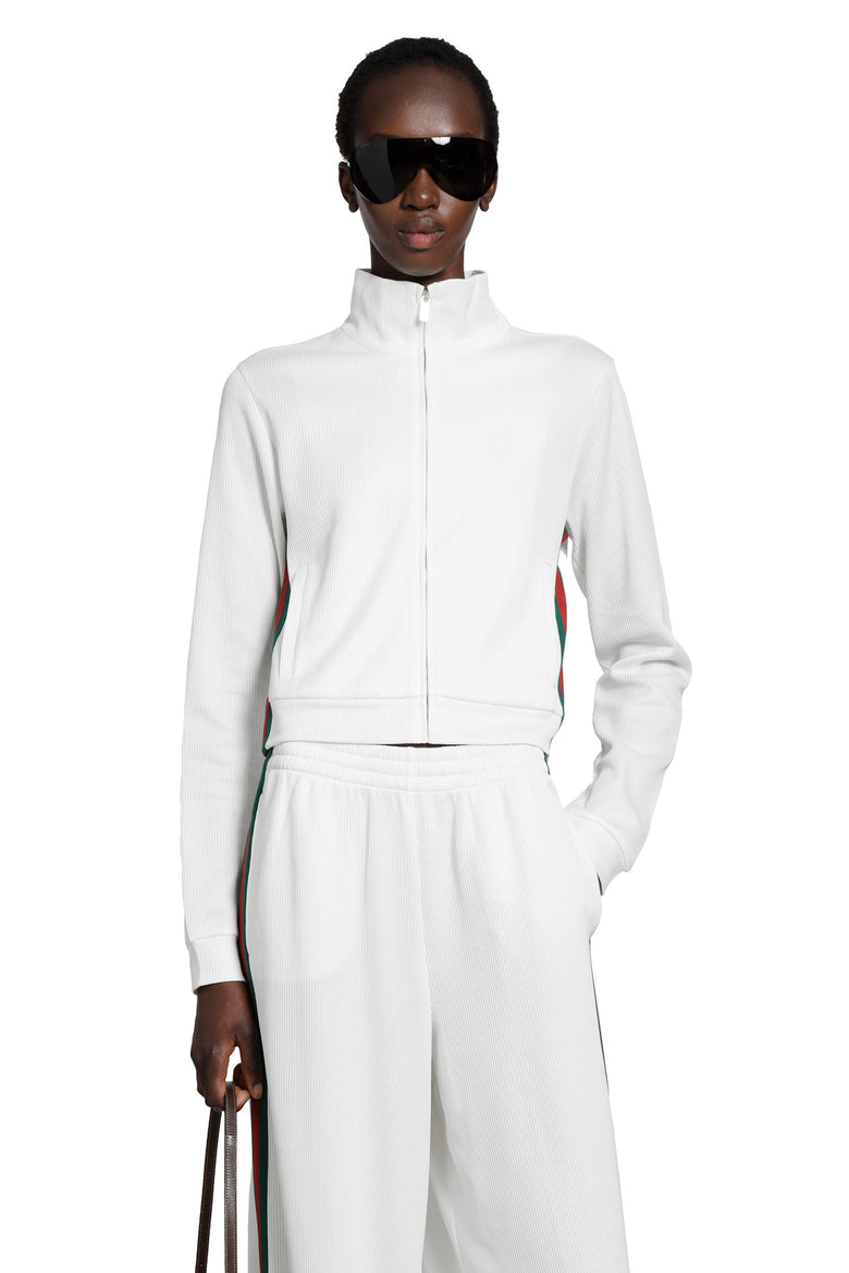 GUCCI Cropped Cotton Rib Jersey Track Jacket woman