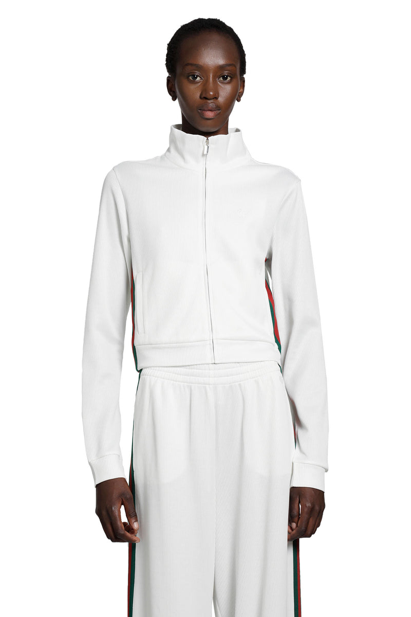 GUCCI Cropped Cotton Rib Jersey Track Jacket woman