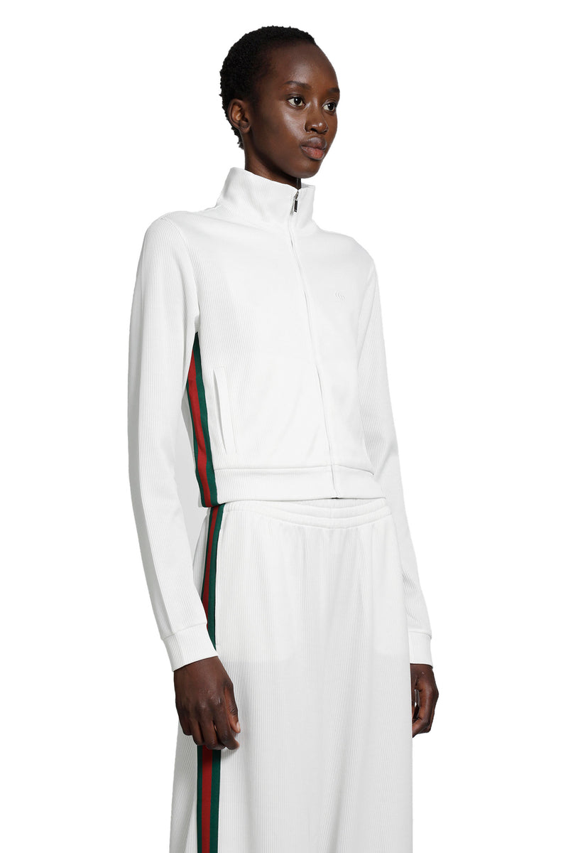 GUCCI Cropped Cotton Rib Jersey Track Jacket woman