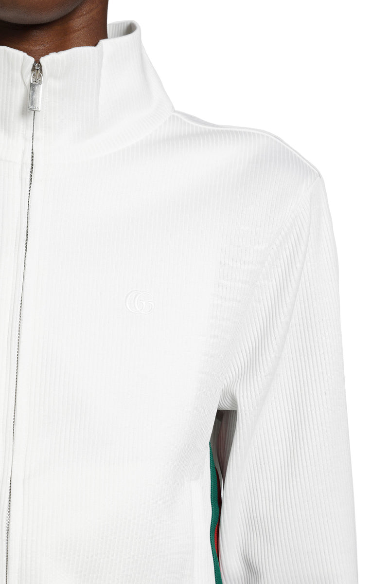 GUCCI Cropped Cotton Rib Jersey Track Jacket woman