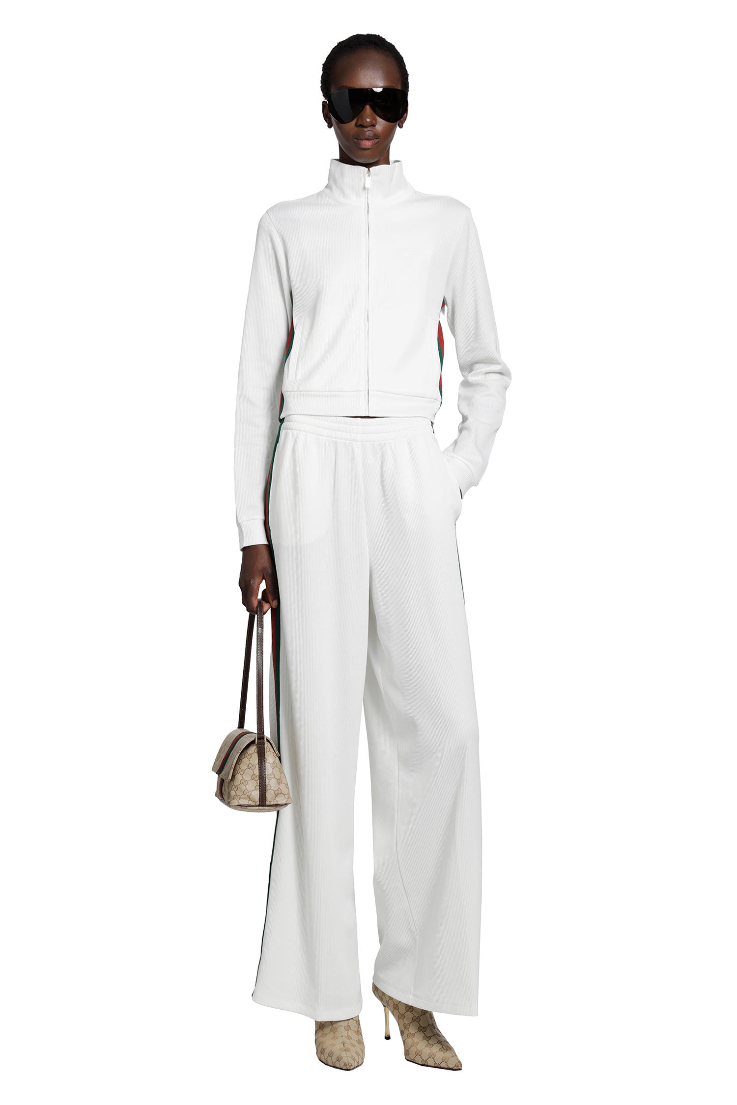 GUCCI Cropped Cotton Rib Jersey Track Jacket woman