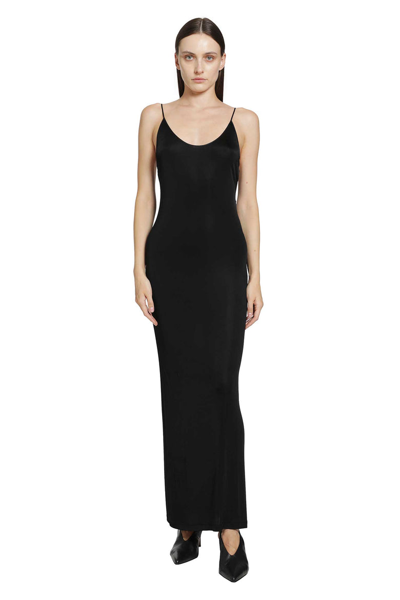 SAINT LAURENT Knit Cassandre Chain Backless Dress woman