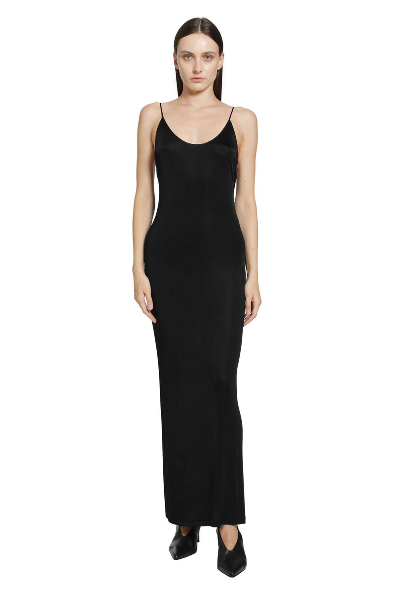 SAINT LAURENT Knit Cassandre Chain Backless Dress woman