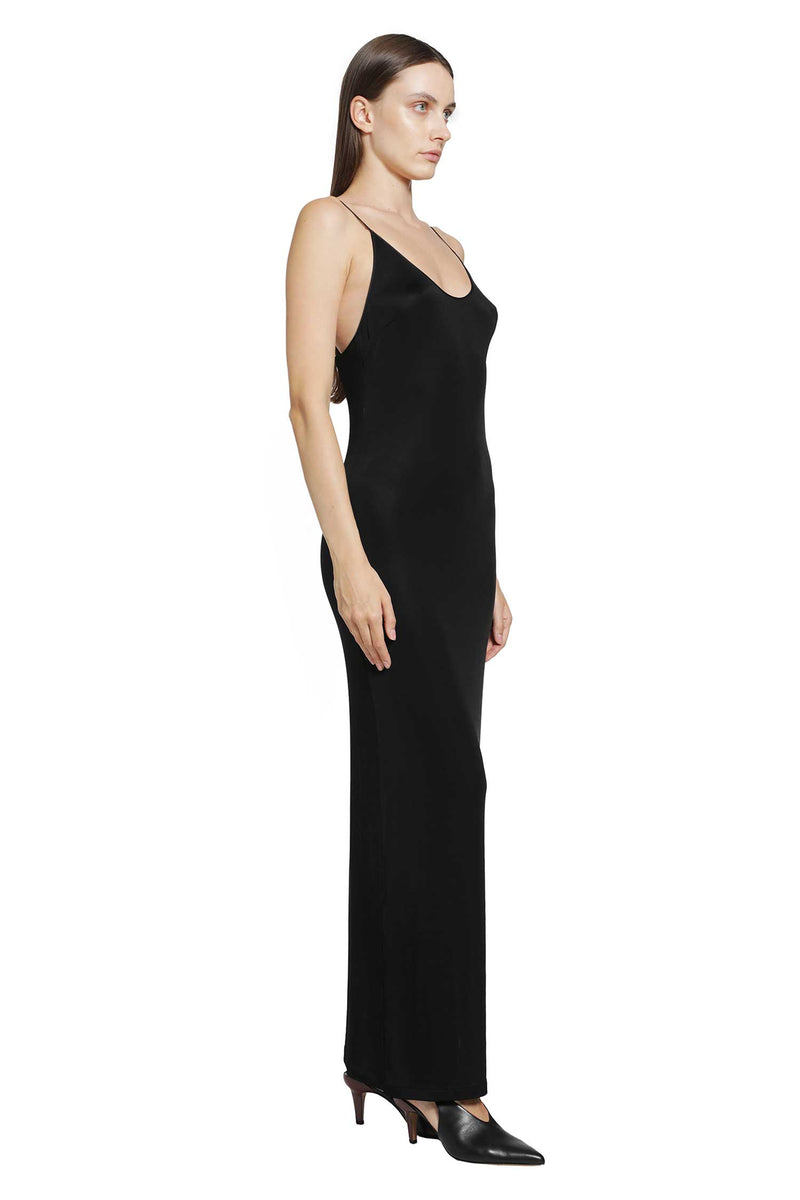 SAINT LAURENT Knit Cassandre Chain Backless Dress woman