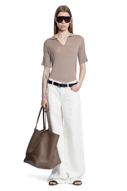 THE ROW WOMAN BEIGE T-SHIRTS & TANK TOPS