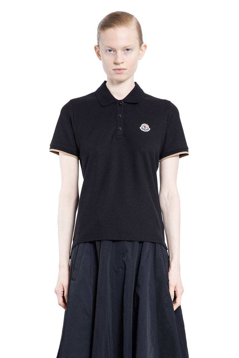 MONCLER WOMAN BLACK T-SHIRTS & TANK TOPS