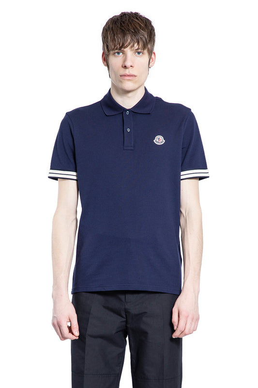 MONCLER MAN BLUE T-SHIRTS & TANK TOPS