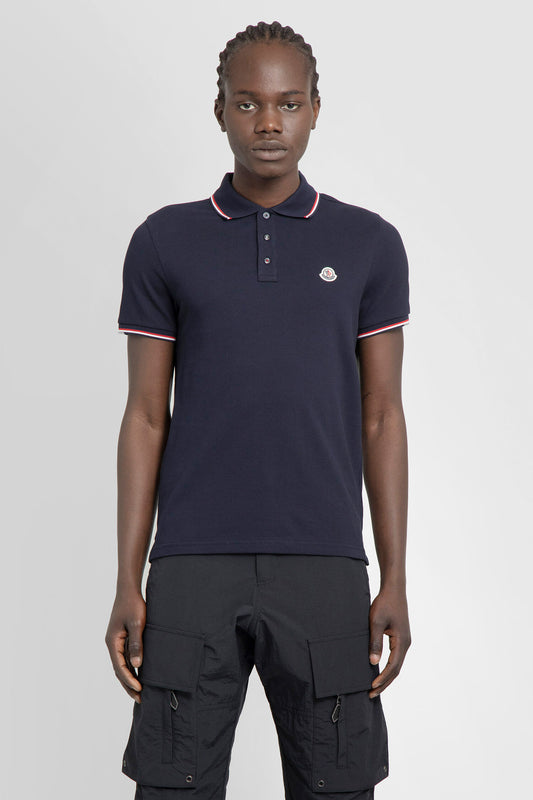 MONCLER MAN BLUE T-SHIRTS & TANK TOPS