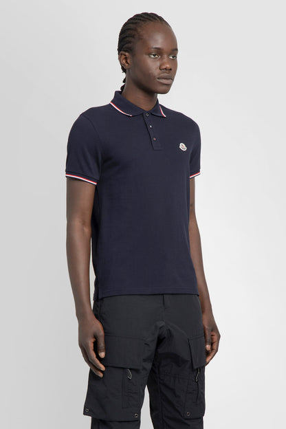 MONCLER MAN BLUE T-SHIRTS & TANK TOPS