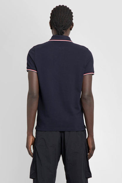 MONCLER MAN BLUE T-SHIRTS & TANK TOPS