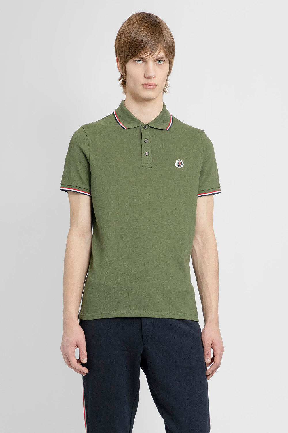 MONCLER MAN GREEN T-SHIRTS & TANK TOPS