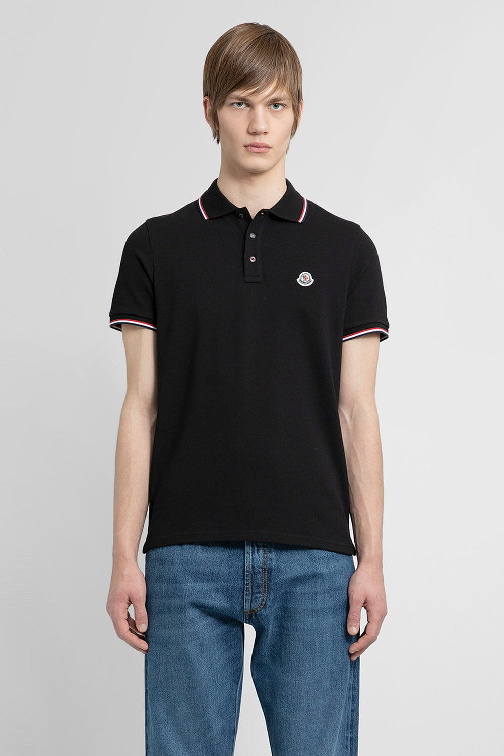 MONCLER MAN BLACK T-SHIRTS & TANK TOPS