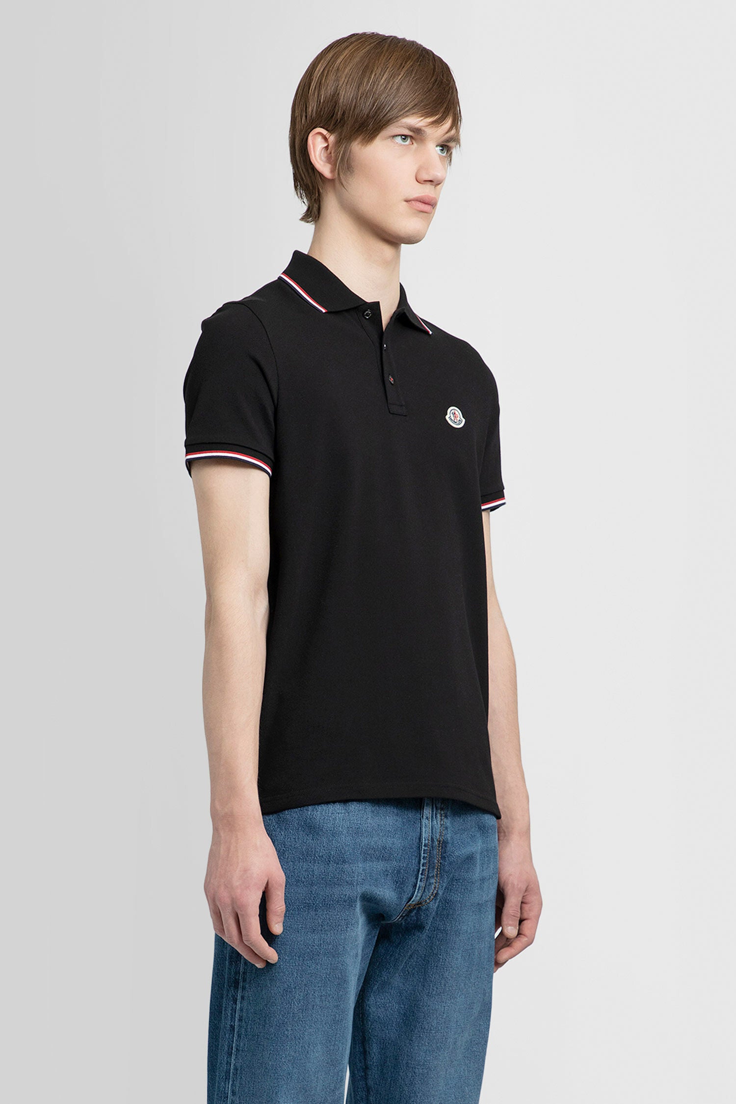 MONCLER MAN BLACK T-SHIRTS & TANK TOPS